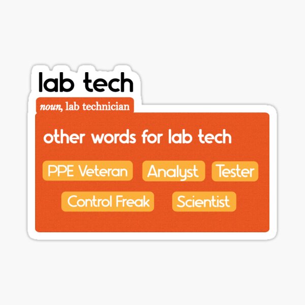 "Lab Tech Synonyms, Scientist, PPE" Sticker by TroveLogic Redbubble
