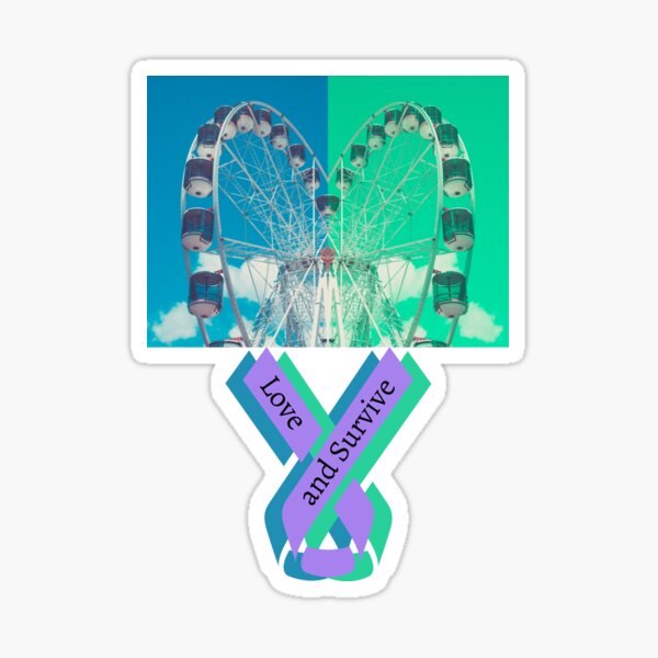 Cancer Awareness : Ferris Wheel Heart Sticker