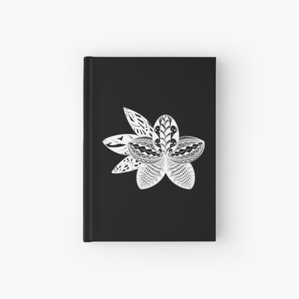 White Tribal Plumeria by Tribal Korner Hardcover Journal