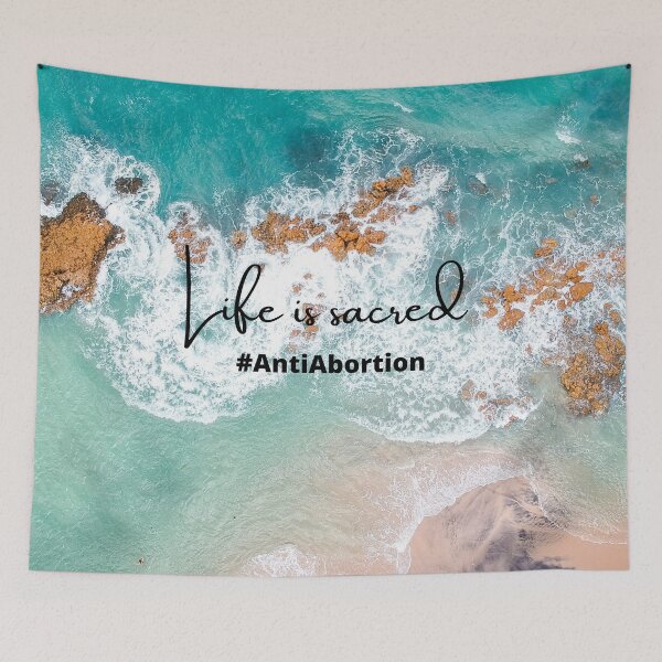 Item preview, Life Is Sacred #AntiAbortion Beach Background designed and sold by ChristianCoding.