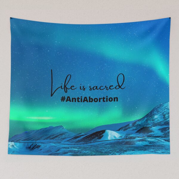 Item preview, Life Is Sacred #AntiAbortion Aurora Background designed and sold by ChristianCoding.