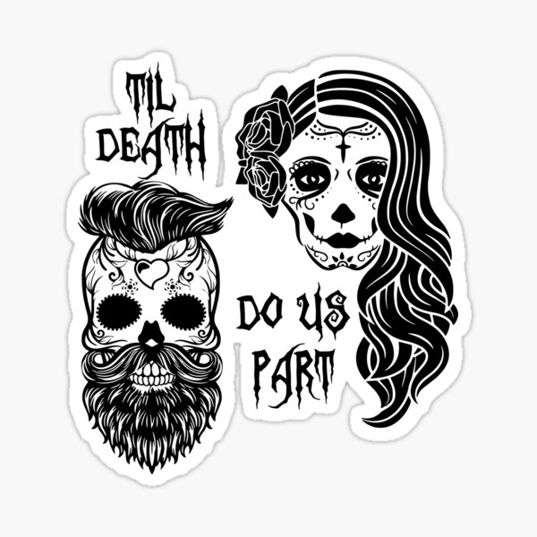 Til Death Do Us Part, Sugar Skull, Wedding Skull, Hipster, Day Of The Dead, Monster, Skull, For Her, For Him Til Death Do Us Part, Sugar Skull, Wedding Skull, Hipster, Day Of The Dead, Monster, Skull, For Her, For Him