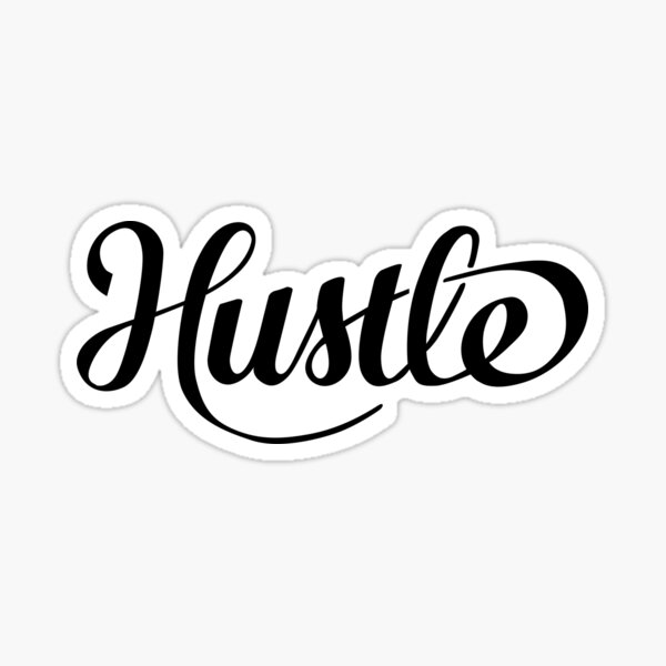 Hustle Script - Black Sticker