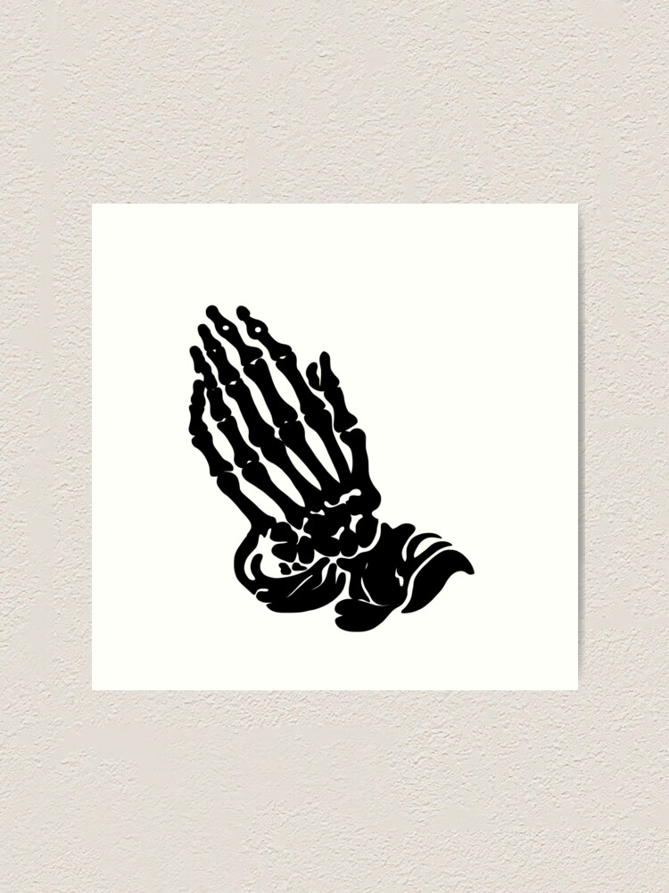 Drake Skeleton Praying Hands Art Print By Slugworm Redbubble