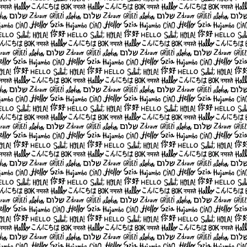 Artwork thumbnail, Hello Word Pattern In Different Languages by SSK Designs