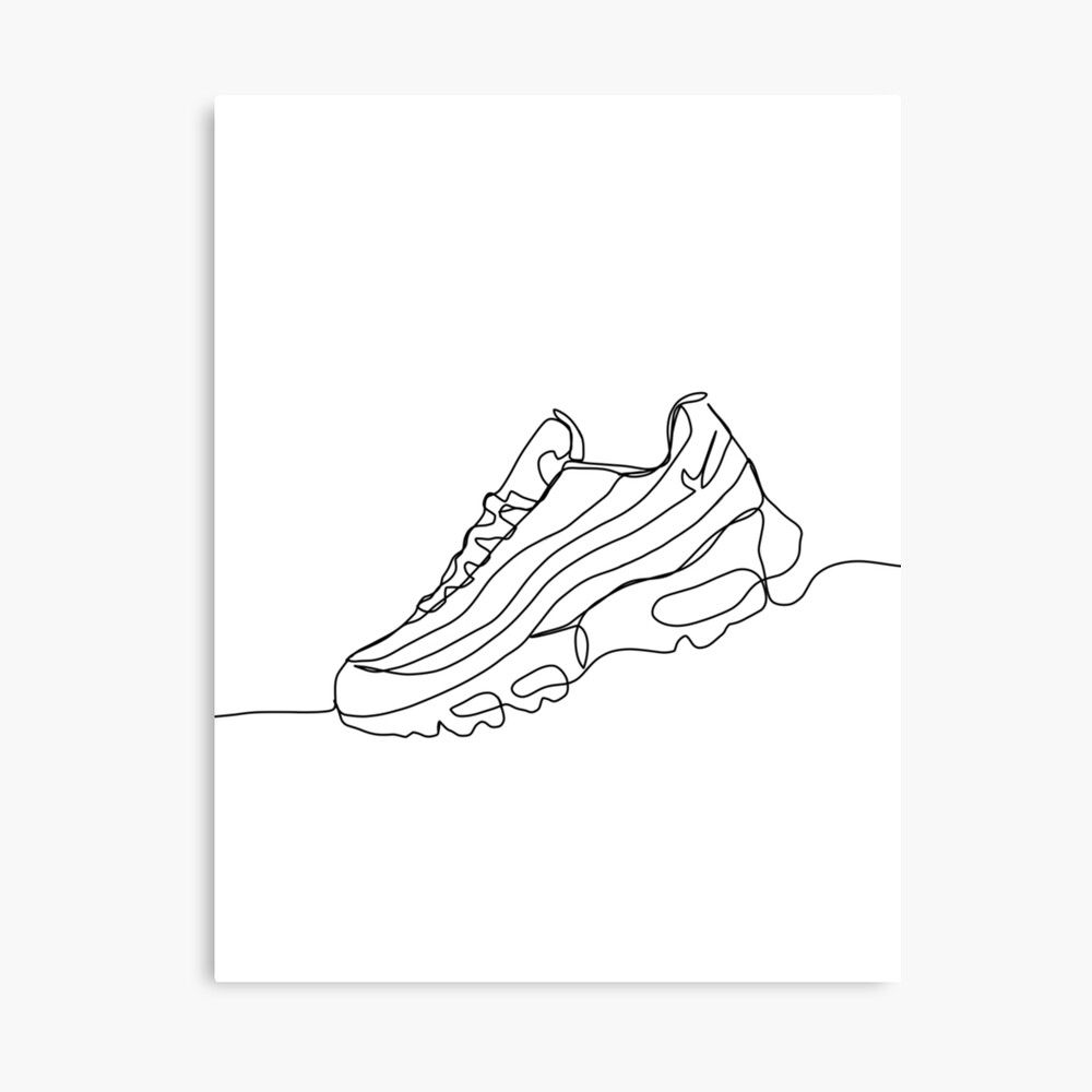 nike airmax 95 sneaker contour line art minimalism wall decor photographic print by urbnlgndartshop redbubble