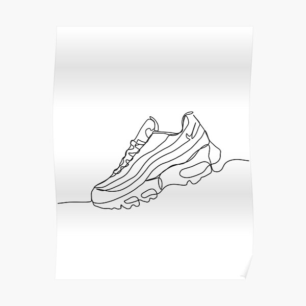 Póster «Nike Airmax 95 Sneaker contour line art minimalismo de la pared» de UrbnLgndArtshop |