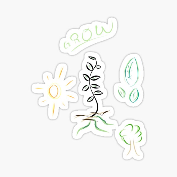 Growing Plants Sticker Pack Sticker For Sale By Myriamar Redbubble