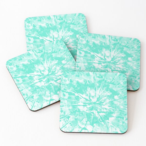 Item preview, Pastel Blue Green Seafoam Tie-Dye Colored Pattern Design // Hand Painted Mandala Multi Media Abstract designed and sold by AEJdesign.