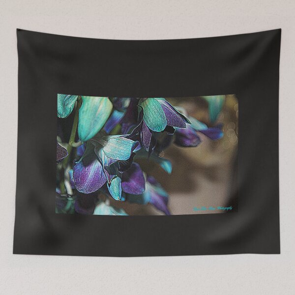 Item preview, BOTANICAL PRINT , PURPLE & AQUA ORCHID BLOOMS   designed and sold by Opalbluerose.