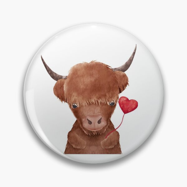 Item preview, My Scottish highland cow with a heart balloon designed and sold by XandYart.