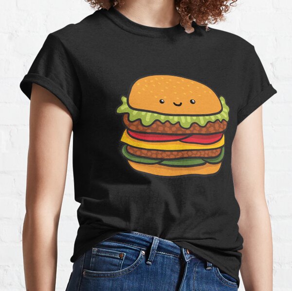 Cute burger. Hamburger fast food. Classic T-Shirt