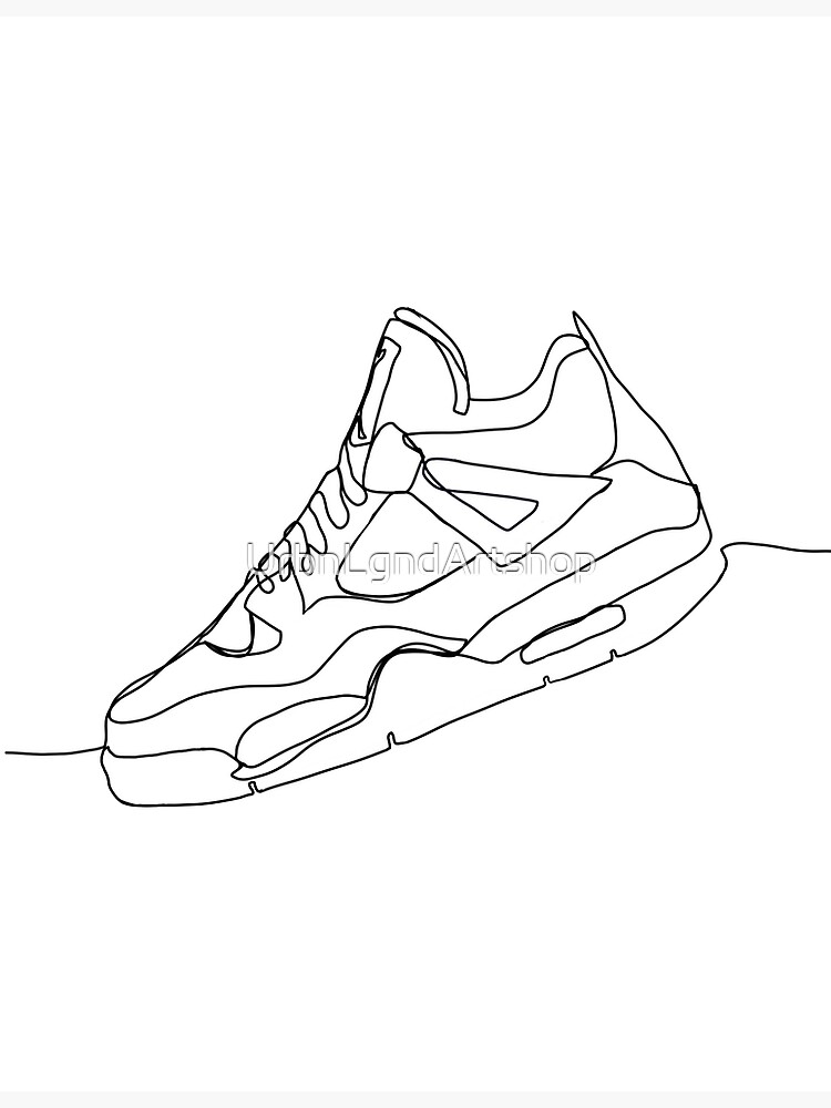 Nike Trainer Sneaker Jordan 4 off white Wall Art Frame A4 Print