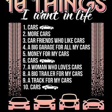 10 Things I Want in My Life Cars Couple - Cars - Sticker