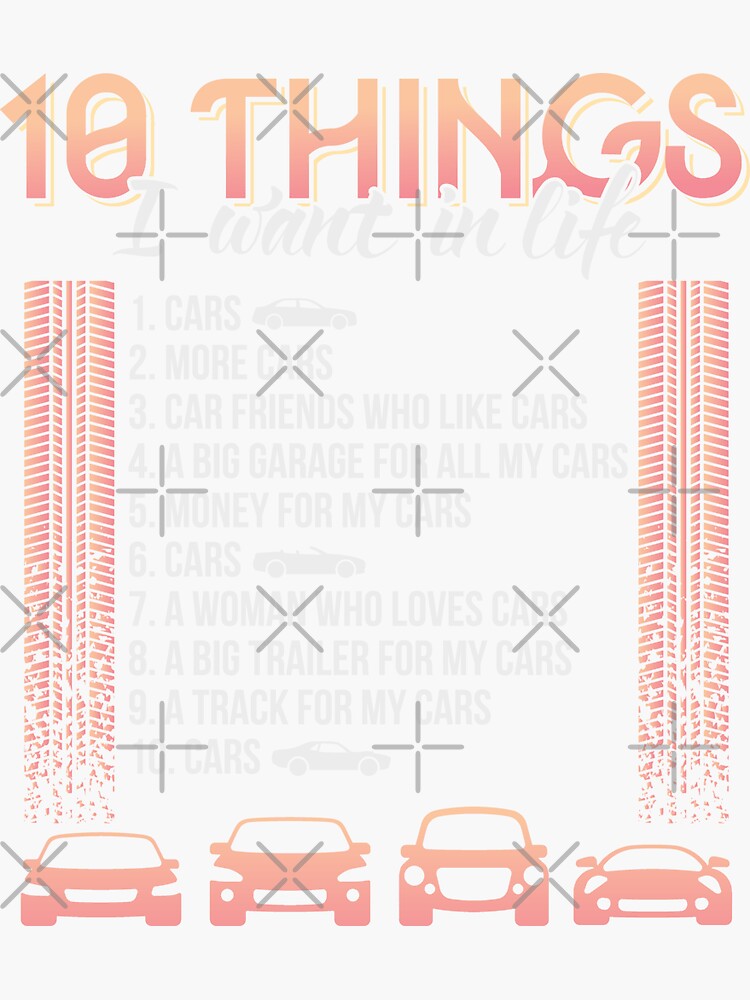 10 Things I Want in My Life Cars Couple - Cars - Sticker