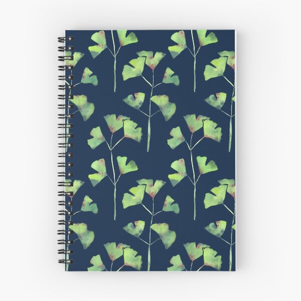 Item preview, Ginkgo Branchlets - green with navy designed and sold by LSMwatercolour.