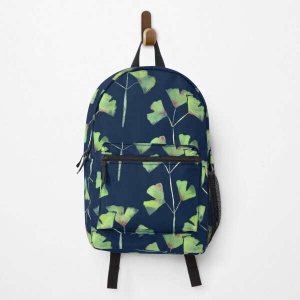 Item preview, Ginkgo Branchlets - green with navy designed and sold by LSMwatercolour.