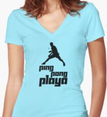 Ping Pong Playa Women's Fitted V-Neck T-Shirt