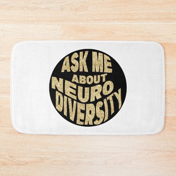 Item preview, ask me about neurodiversity - gold glitter designed and sold by QuinnRamsay.