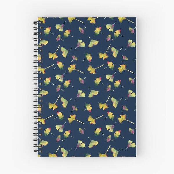 Item preview, Ginkgo Leaves - butter with navy designed and sold by LSMwatercolour.