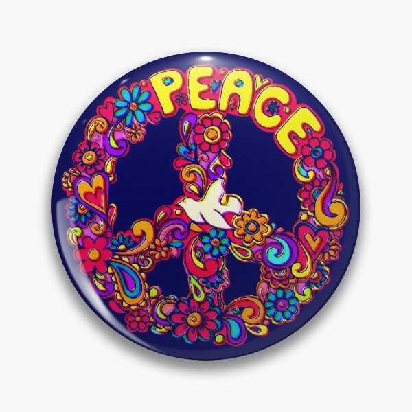 Item preview, Peace and Love Glitch Peace Sign Hippy Design designed and sold by Alondra.