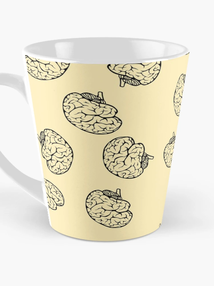 Aperçu 3 sur 4. Mug à café avec l'œuvre Brain Repetitive Pattern créée et vendue par Rimkidd.