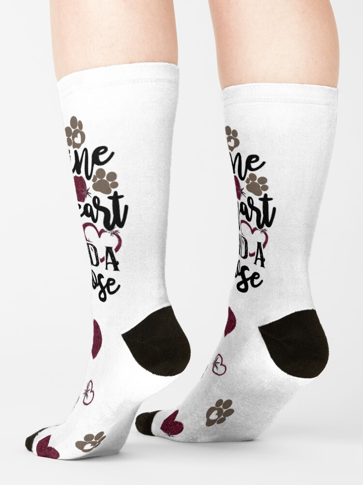 Thumbnail 4 of 5, Socks, My Valentine has a Warm Heart and a Cold Nose in Black Script designed and sold by HoverGirl.