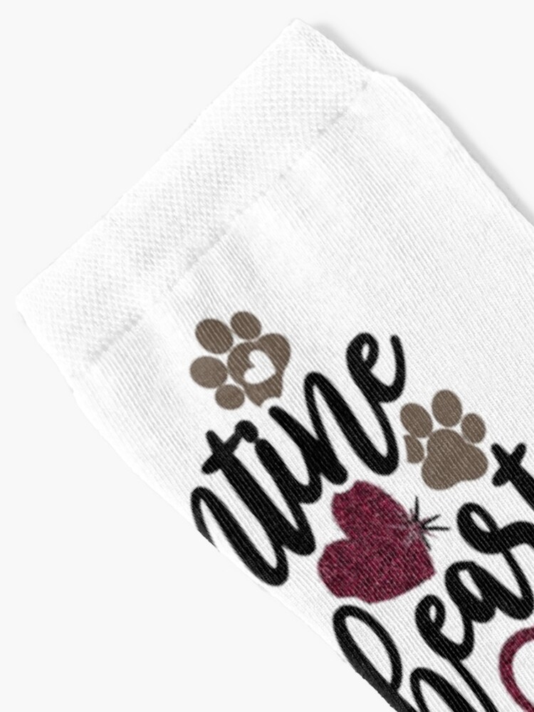 Thumbnail 2 of 5, Socks, My Valentine has a Warm Heart and a Cold Nose in Black Script designed and sold by HoverGirl.