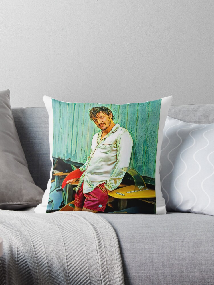 Pedro Pascal In Beach Wear Paint Art - Handsome and Sexy Throw Pillow for  Sale by ecdato