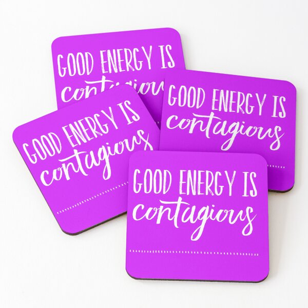 Item preview, Good energy is contagious yoga positivity white font design designed and sold by ashdenent.
