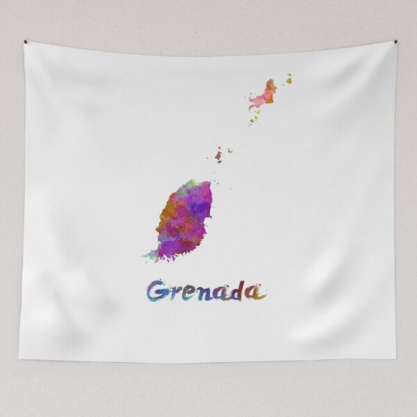 Item preview, Grenada watercolor map designed and sold by paulrommer.