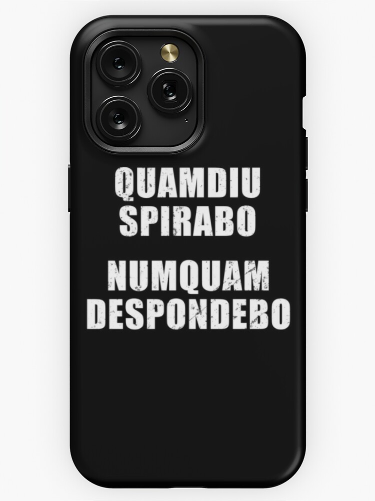 Quamdiu Spirabo Numquam Despondebo - Latin phrase meaning As Long As I  Breathe, I Will Never Quit | Mask