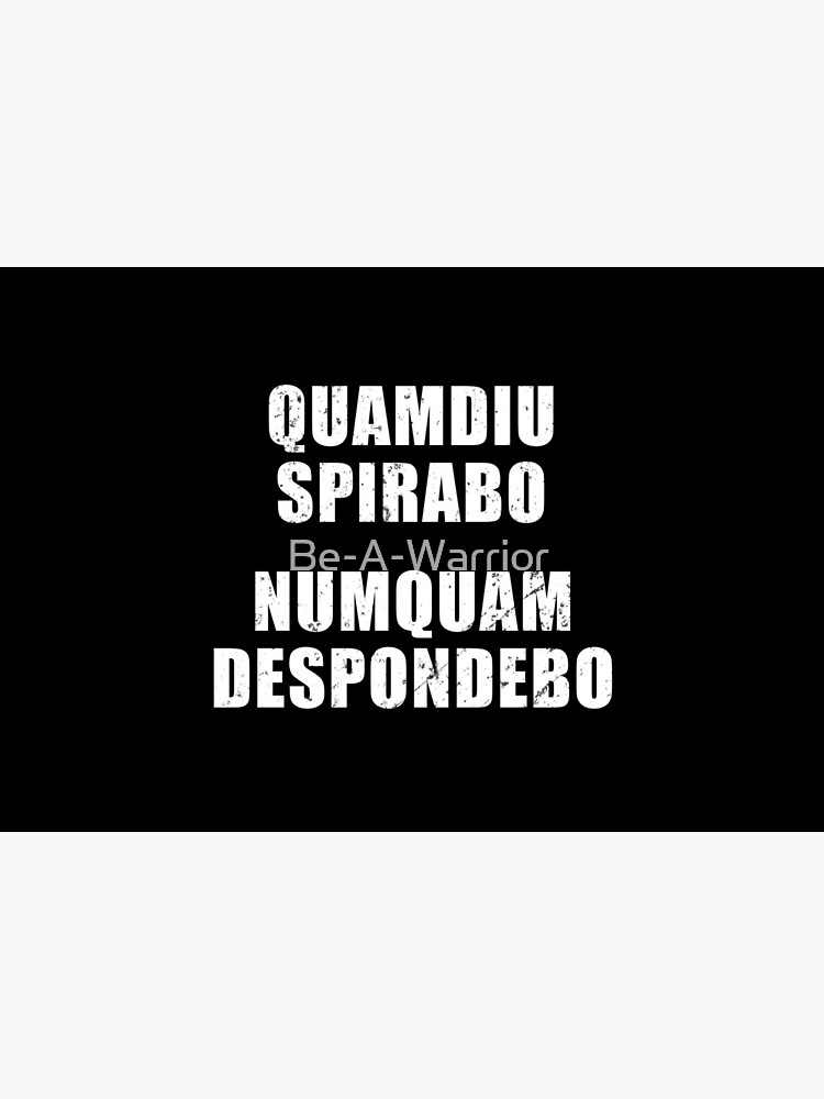 Quamdiu Spirabo Numquam Despondebo - Latin phrase meaning As Long As I  Breathe, I Will Never Quit | Mask