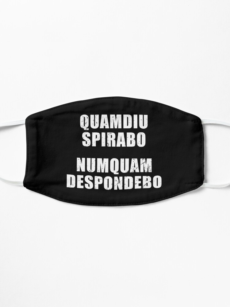 Quamdiu Spirabo Numquam Despondebo - Latin phrase meaning As Long As I  Breathe, I Will Never Quit | Mask