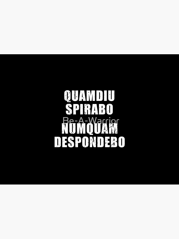 Quamdiu Spirabo Numquam Despondebo - Latin phrase meaning As Long As I  Breathe, I Will Never Quit | Mask