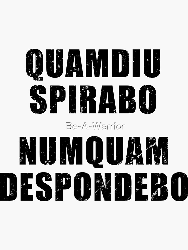 Quamdiu Spirabo Numquam Despondebo - Latin phrase meaning As Long As I  Breathe, I Will Never Quit | Mask