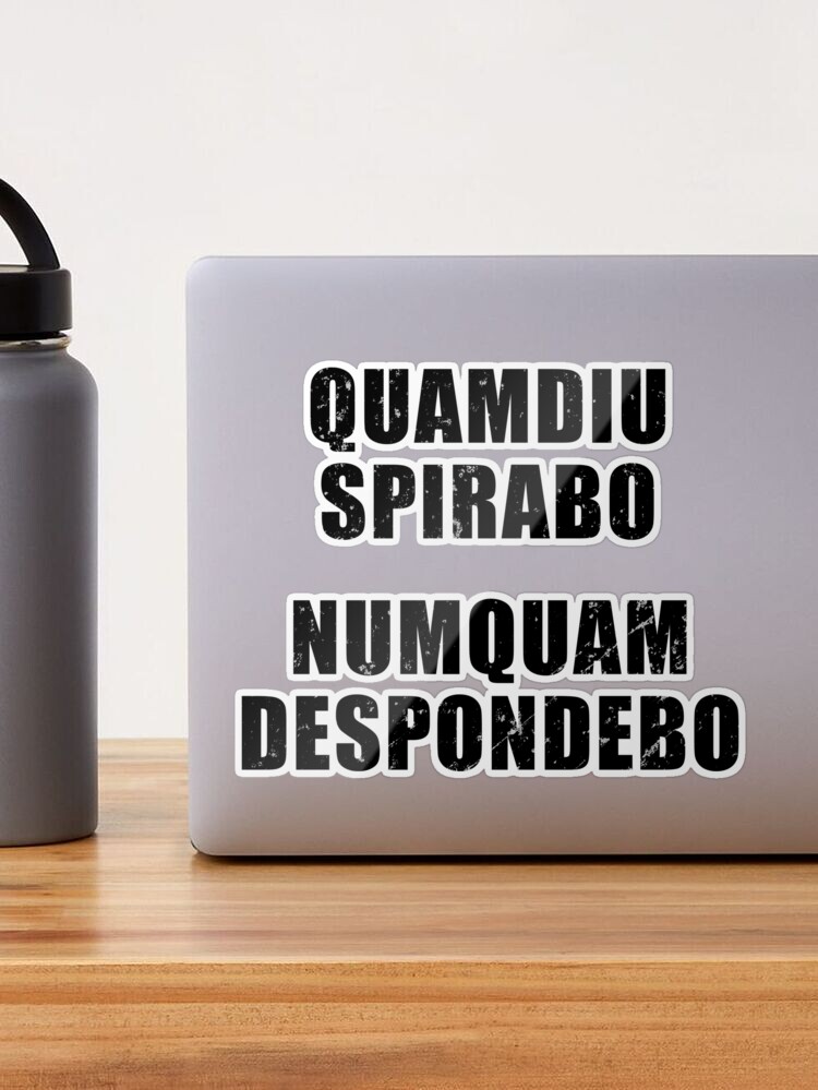 Quamdiu Spirabo Numquam Despondebo - Latin phrase meaning As Long As I  Breathe, I Will Never Quit | Mask