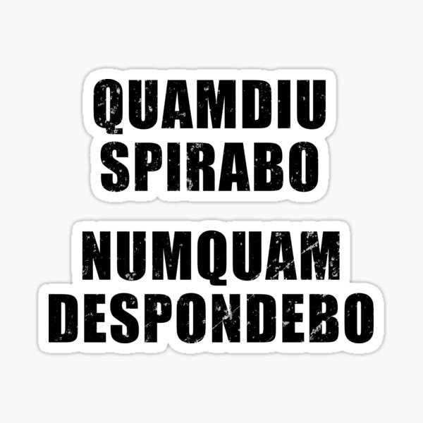 Quamdiu Spirabo Numquam Despondebo - Latin phrase meaning As Long As I  Breathe, I Will Never Quit | Mask