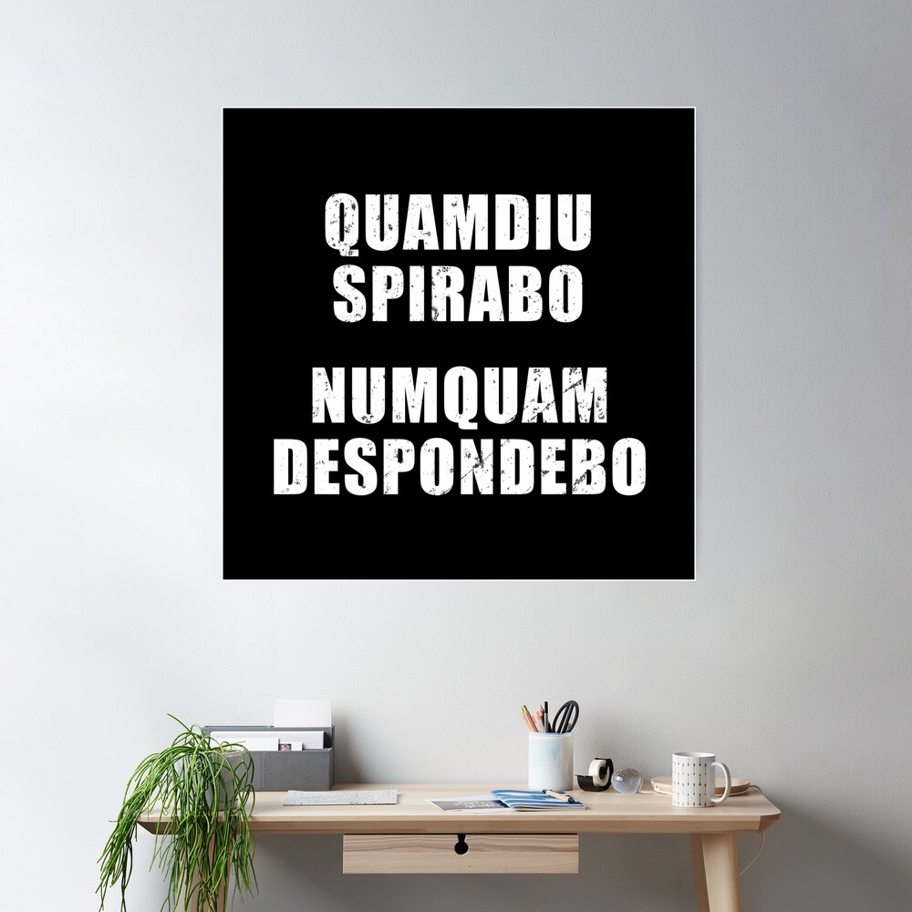 Quamdiu Spirabo Numquam Despondebo - Latin phrase meaning As Long As I  Breathe, I Will Never Quit | Mask