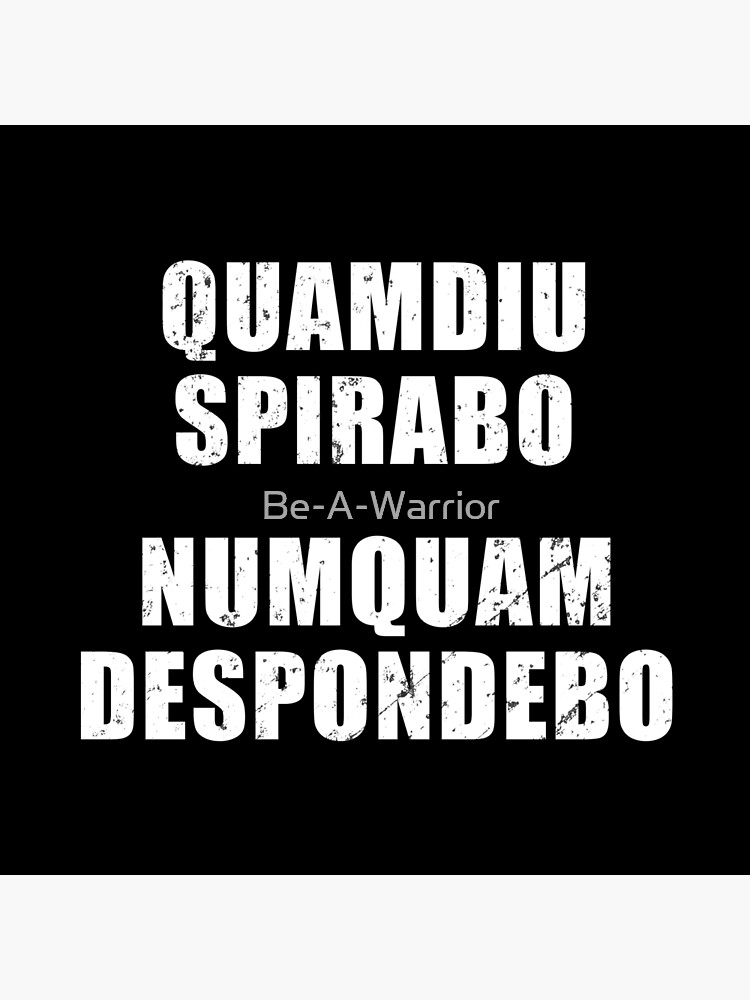 Quamdiu Spirabo Numquam Despondebo - Latin phrase meaning As Long As I  Breathe, I Will Never Quit | Mask