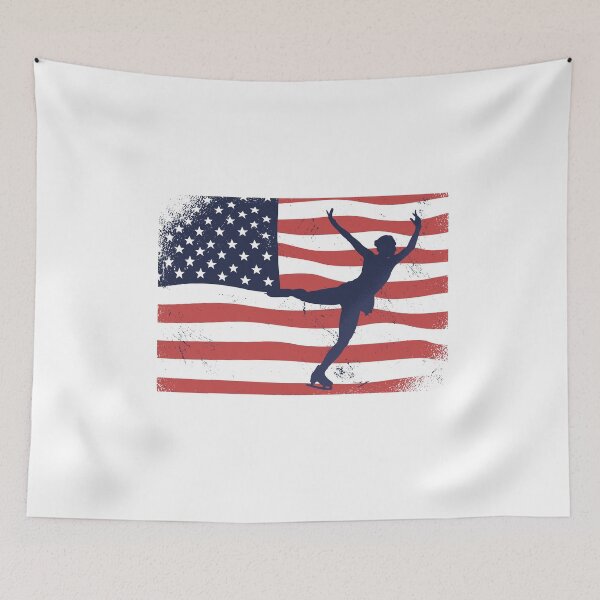 Item preview, Ice Skating Ice Skating Figure Skating USA Flag designed and sold by DerSenat.