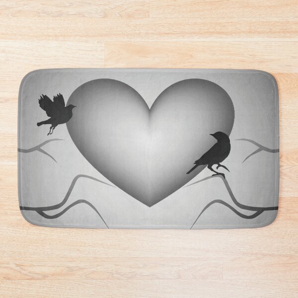 Item preview, A pair of birds that are loving one another against the background of a big shining heart  designed and sold by helenkaiy.