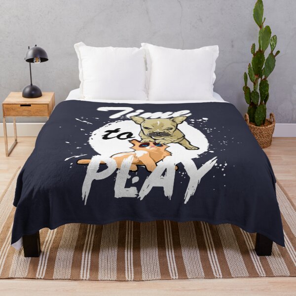 Item preview, TIME TO PLAY cute annoying puppy dog unhappy cat (light) designed and sold by SolidEarthArt.