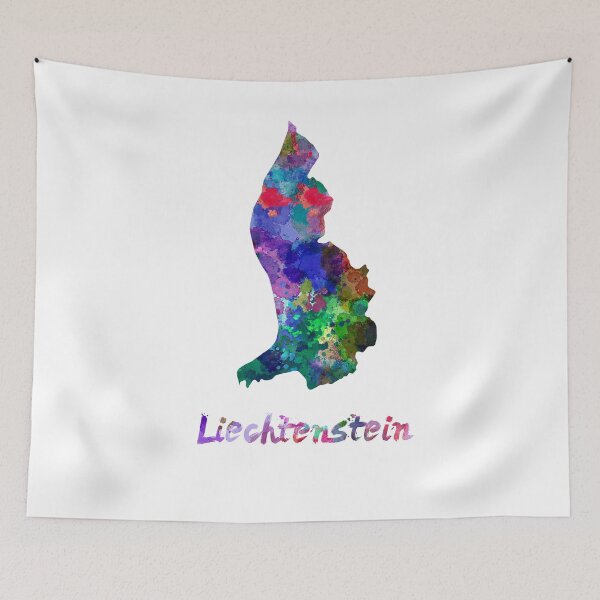 Item preview, Liechtenstein watercolor map designed and sold by paulrommer.