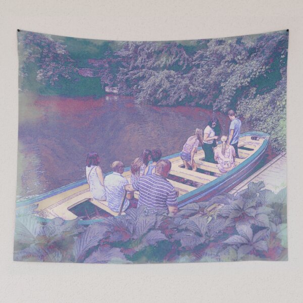 Item preview, Boat Landing with Family Watercolor designed and sold by Billgreen54.