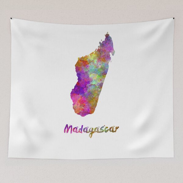 Item preview, Madagascar watercolor map designed and sold by paulrommer.