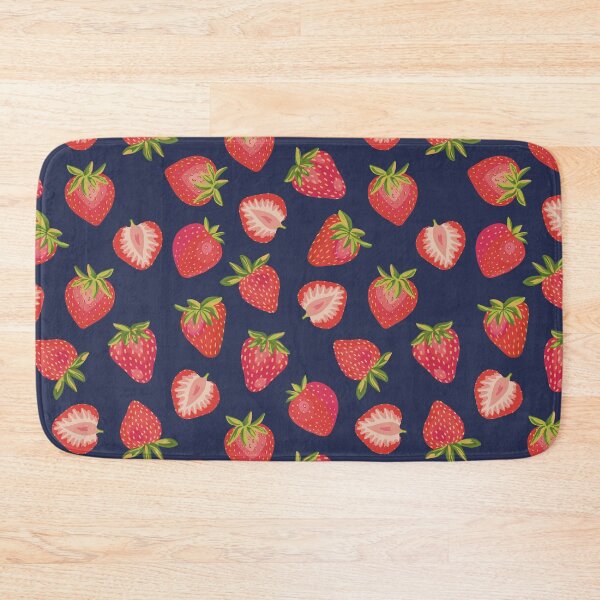 Item preview, Strawberries on dark blue designed and sold by ZoeChapman.