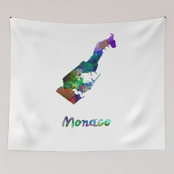 Item preview,  Monaco watercolor map designed and sold by paulrommer.