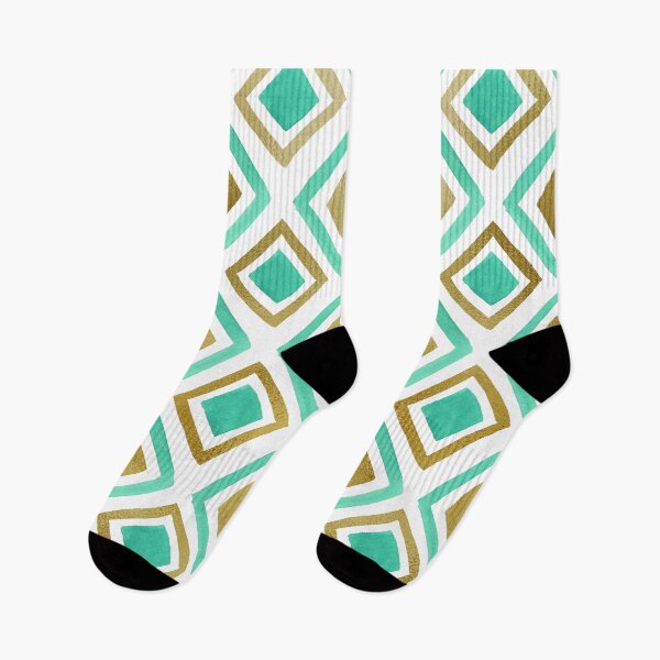 Item preview, Watercolor Geometric Pattern - Mint & Gold designed and sold by Artsychoke.