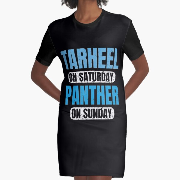 Tarheel on Saturday Panther on Sunday Carolina Gifts Funny T Shirt' Graphic  T-Shirt Dress for Sale by Evelynlshop